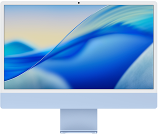 iMac mit farbigen Bildschirminhalten