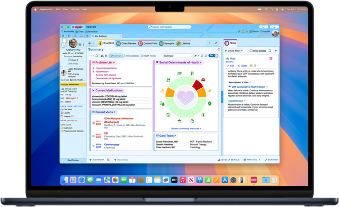 Elektroniska patientjournaler visas i Epic MyChart på en MacBook Pro.