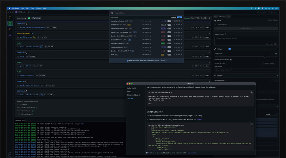 Una revisión de modelos de aprendizaje en LM Studio y Apple MLX en un Mac Studio con chip M3 Ultra