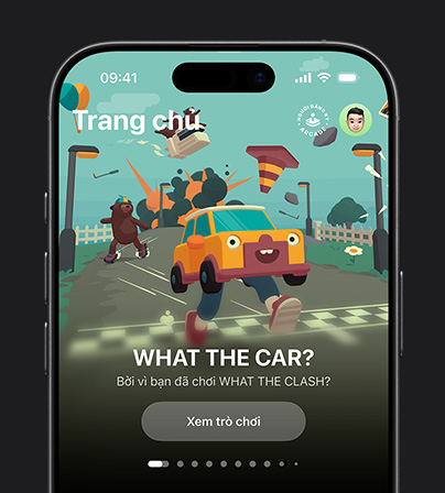 Hình ảnh một đề xuất game hiển thị trong tab thư viện trong Apple Games trên iPhone 17 Pro